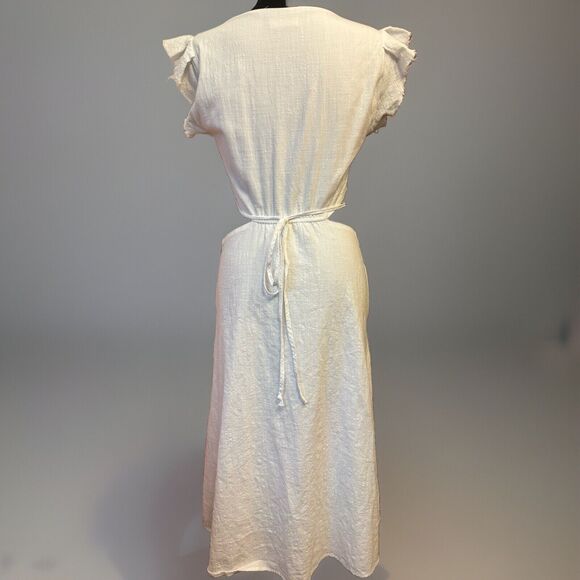 Altar’d State Dress Large White Cut Out Cotton Midi Cottagecore Beachy Boho - Picture 4 of 10